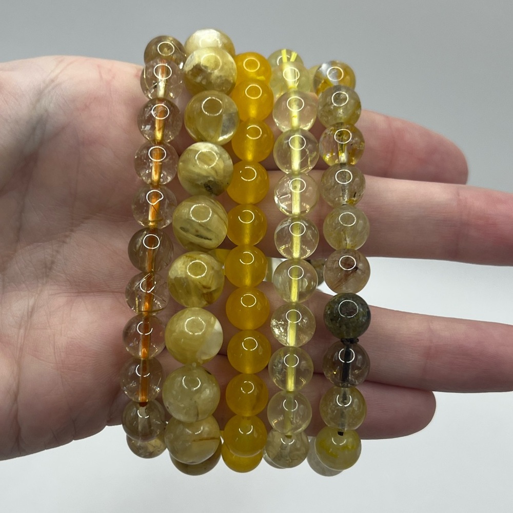 NWOT Yellow Crystal Bracelet Set of Five